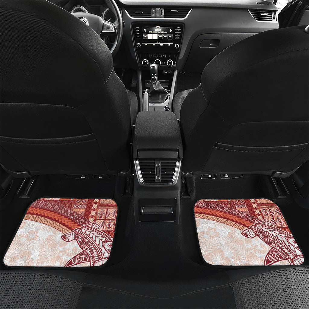 Samoa Mamanu Siapo Crimson Car Mats Tatau Malie LT7 Set 2pcs - Back Red - Polynesian Pride