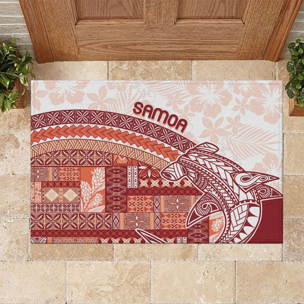 Samoa Mamanu Siapo Crimson Rubber Doormat Tatau Malie LT7 Red - Polynesian Pride