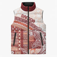 Samoa Mamanu Siapo Crimson Sleeveless Puffer Jacket Tatau Malie LT7 Unisex Red - Polynesian Pride