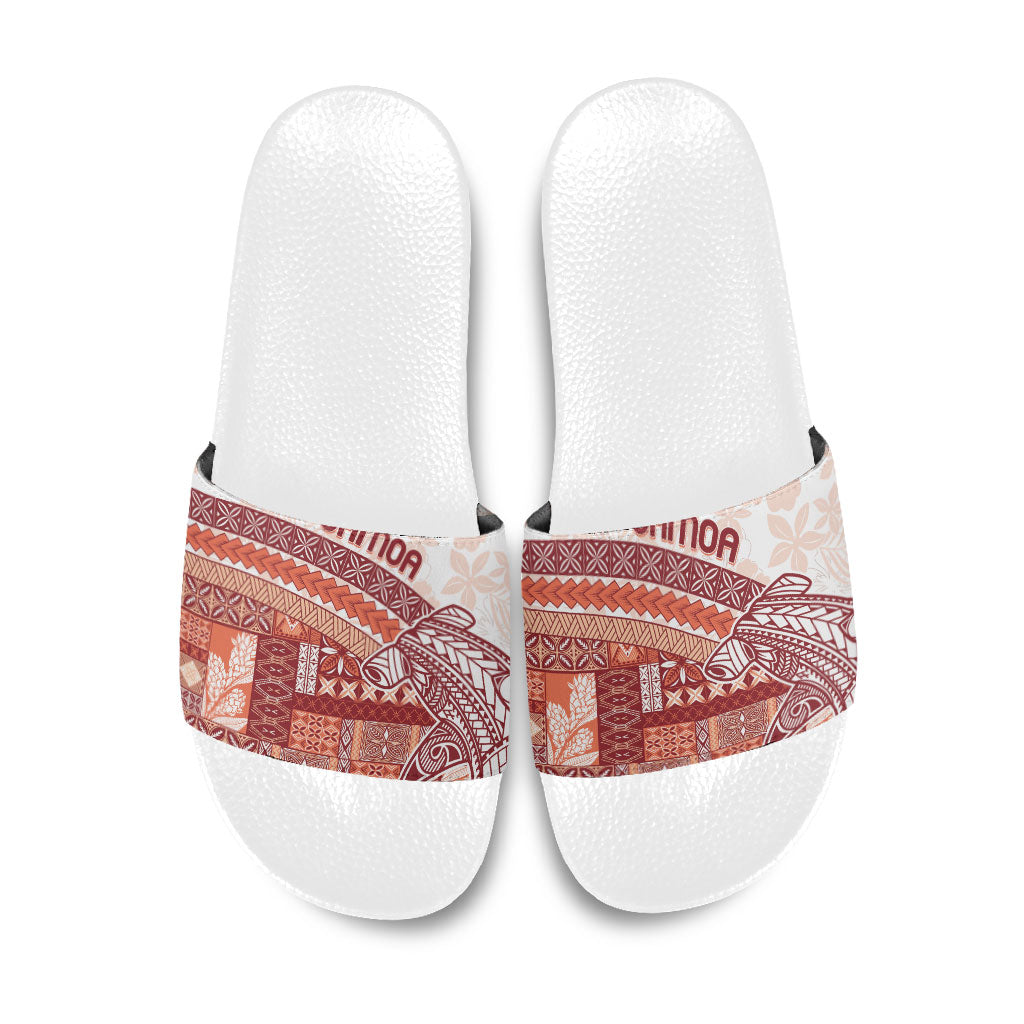 Samoa Mamanu Siapo Crimson Slide Sandals Tatau Malie LT7 Red - Polynesian Pride