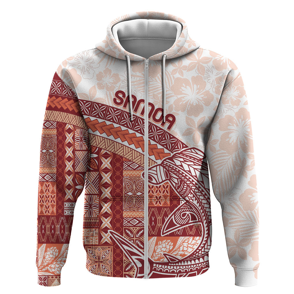 Samoa Mamanu Siapo Crimson Zip Hoodie Tatau Malie LT7 Zip Hoodie Red - Polynesian Pride