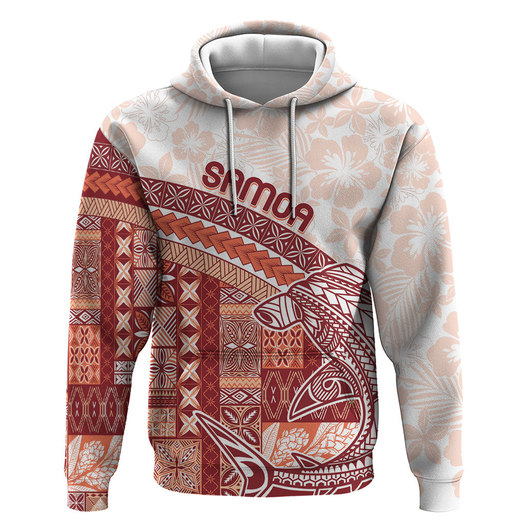 Samoa Mamanu Siapo Crimson Zip Hoodie Tatau Malie LT7 Pullover Hoodie Red - Polynesian Pride