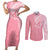 personalised-new-zealand-couples-matching-short-sleeve-bodycon-dress-and-long-sleeve-button-shirts-pink-ribbon-tattoo-mix-silver-fern