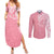 personalised-new-zealand-couples-matching-summer-maxi-dress-and-long-sleeve-button-shirts-pink-ribbon-tattoo-mix-silver-fern