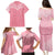 Personalised New Zealand Family Matching Puletasi Dress and Hawaiian Shirt Pink Ribbon Tattoo Mix Silver Fern LT7 - Polynesian Pride