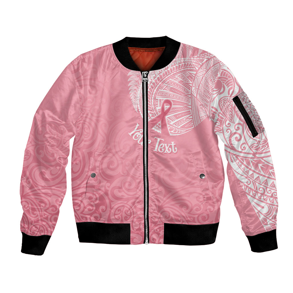 personalised-new-zealand-sleeve-zip-bomber-jacket-pink-ribbon-tattoo-mix-silver-fern