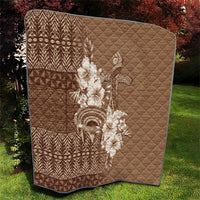 Tonga Ngatu Kupesi Brown Tapa Quilt Koe Otua Mo Tonga Ko Hoku Tofia LT7 - Polynesian Pride