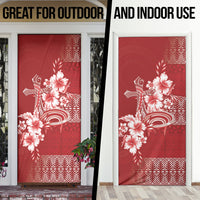 Tonga Ngatu Kupesi Royal Red Door Cover Koe Otua Mo Tonga Ko Hoku Tofia LT7 - Polynesian Pride