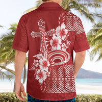 Tonga Ngatu Kupesi Royal Red Hawaiian Shirt Koe Otua Mo Tonga Ko Hoku Tofia LT7 - Polynesian Pride