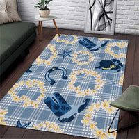 Aloha Hawaii Paniolo Jeans Palaka Area Rug Coastal Rodeo LT7 Pastel Blue - Polynesian Pride