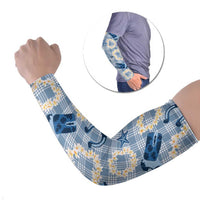 Aloha Hawaii Paniolo Jeans Palaka Arm Sleeves Coastal Rodeo LT7 Set of 2 Pastel Blue - Polynesian Pride