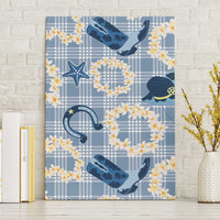 Aloha Hawaii Paniolo Jeans Palaka Canvas Wall Art Coastal Rodeo LT7 Without Frame Pastel Blue - Polynesian Pride