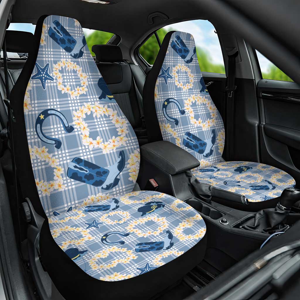 Aloha Hawaii Paniolo Jeans Palaka Car Seat Cover Coastal Rodeo LT7 One Size Pastel Blue - Polynesian Pride