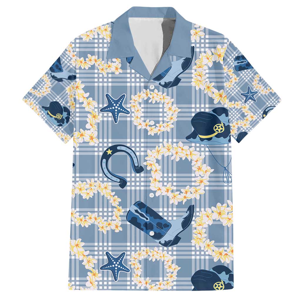 Aloha Hawaii Paniolo Jeans Palaka Hawaiian Shirt Coastal Rodeo LT7 Pastel Blue - Polynesian Pride
