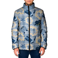 Aloha Hawaii Paniolo Jeans Palaka Padded Jacket Coastal Rodeo LT7 Men Pastel Blue - Polynesian Pride