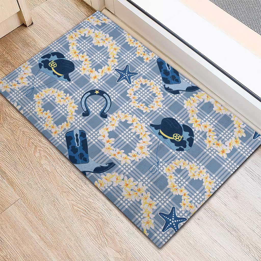 Aloha Hawaii Paniolo Jeans Palaka Rubber Doormat Coastal Rodeo LT7 - Polynesian Pride