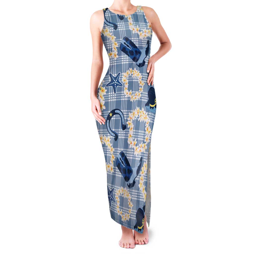 Aloha Hawaii Paniolo Jeans Palaka Tank Maxi Dress Coastal Rodeo LT7 Women Pastel Blue - Polynesian Pride