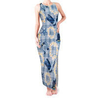 Aloha Hawaii Paniolo Jeans Palaka Tank Maxi Dress Coastal Rodeo LT7 Women Pastel Blue - Polynesian Pride