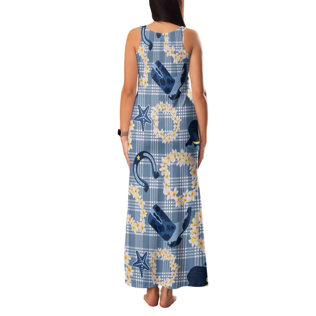 Aloha Hawaii Paniolo Jeans Palaka Tank Maxi Dress Coastal Rodeo LT7 - Polynesian Pride