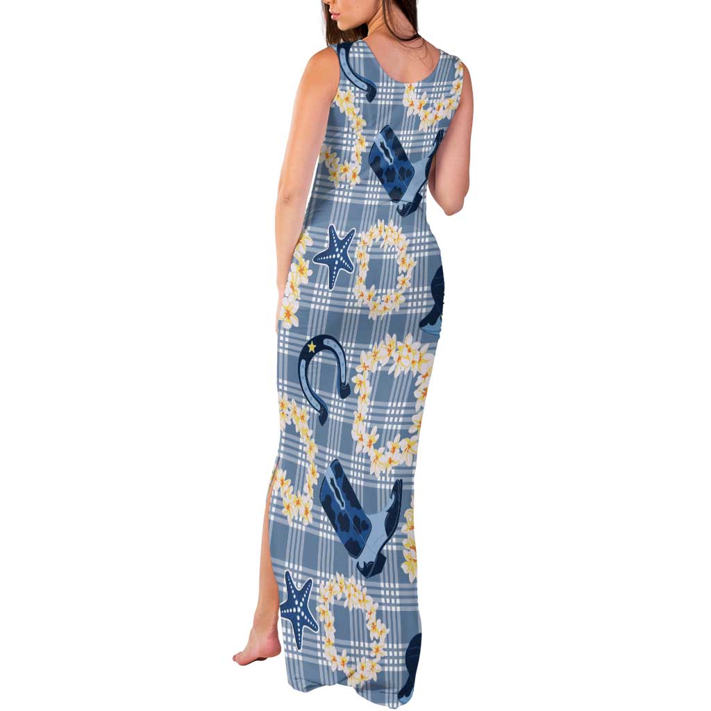 Aloha Hawaii Paniolo Jeans Palaka Tank Maxi Dress Coastal Rodeo LT7 - Polynesian Pride