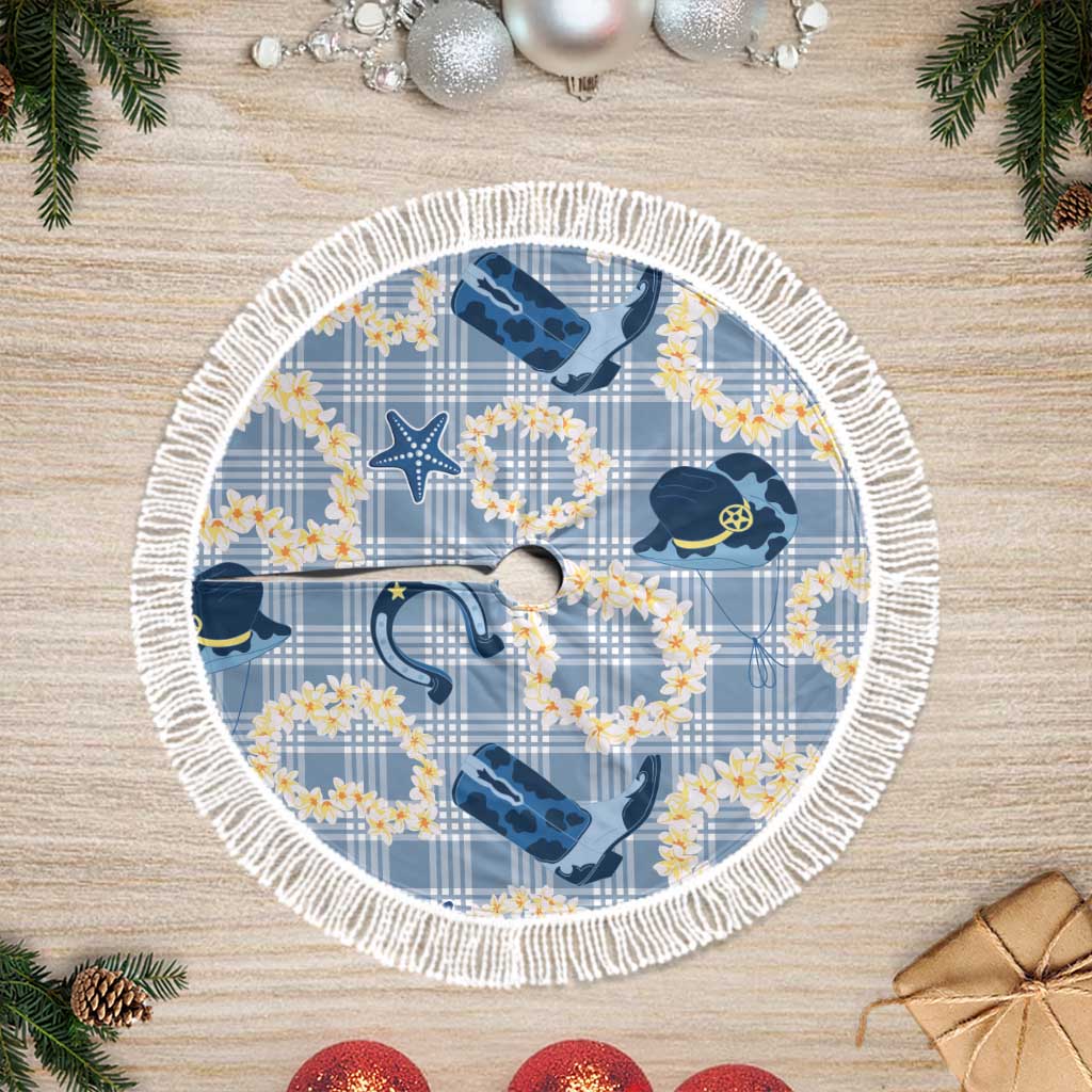 Aloha Hawaii Paniolo Jeans Palaka Tree Skirt Coastal Rodeo LT7 Fringed Pastel Blue - Polynesian Pride