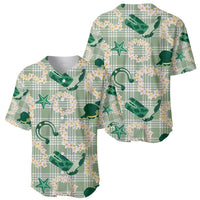 Aloha Hawaii Paniolo Mint Palaka Baseball Jersey Coastal Rodeo LT7 - Polynesian Pride