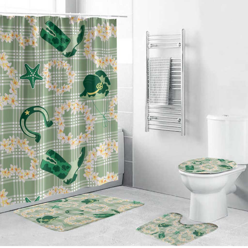 Aloha Hawaii Paniolo Mint Palaka Bathroom Set Coastal Rodeo LT7 Bathroom Set (4 pcs) Mint - Polynesian Pride