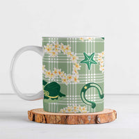 Aloha Hawaii Paniolo Mint Palaka Ceramic Mug Coastal Rodeo LT7 Mint - Polynesian Pride