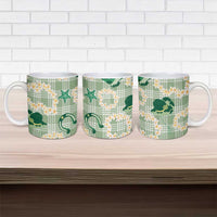 Aloha Hawaii Paniolo Mint Palaka Ceramic Mug Coastal Rodeo LT7 - Polynesian Pride
