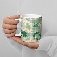 Aloha Hawaii Paniolo Mint Palaka Ceramic Mug Coastal Rodeo LT7 - Polynesian Pride