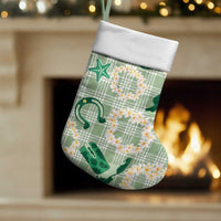 Aloha Hawaii Paniolo Mint Palaka Christmas Stocking Coastal Rodeo LT7 Set of 2 Mint - Polynesian Pride
