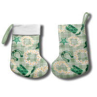 Aloha Hawaii Paniolo Mint Palaka Christmas Stocking Coastal Rodeo LT7 - Polynesian Pride
