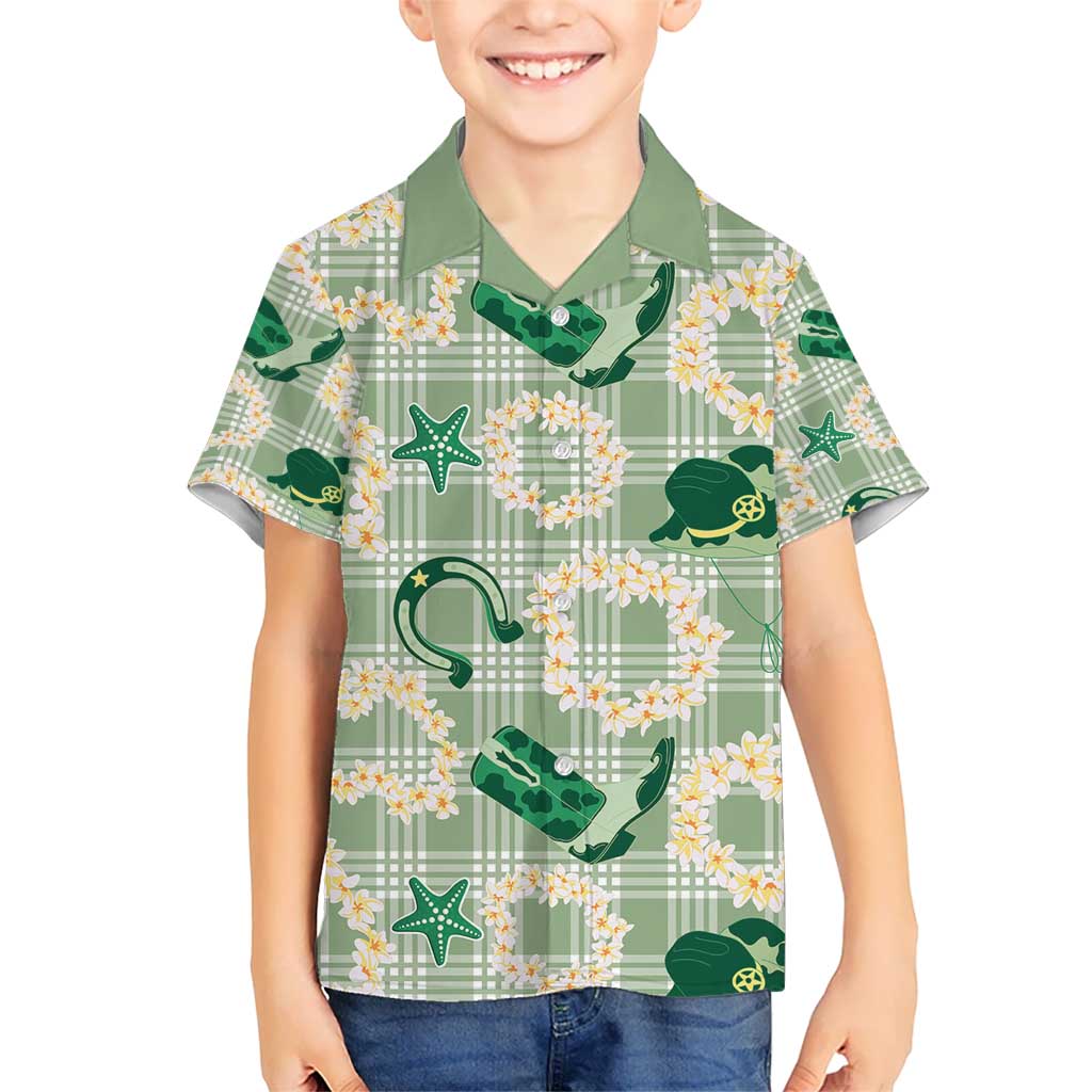 Aloha Hawaii Paniolo Mint Palaka Hawaiian Shirt Coastal Rodeo LT7 - Polynesian Pride
