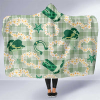 Aloha Hawaii Paniolo Mint Palaka Hooded Blanket Coastal Rodeo LT7 One Size Mint - Polynesian Pride