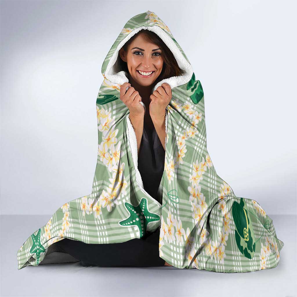 Aloha Hawaii Paniolo Mint Palaka Hooded Blanket Coastal Rodeo LT7 - Polynesian Pride