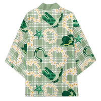 Aloha Hawaii Paniolo Mint Palaka Kimono Coastal Rodeo LT7 - Polynesian Pride