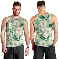 Aloha Hawaii Paniolo Mint Palaka Men Tank Top Coastal Rodeo LT7 - Polynesian Pride