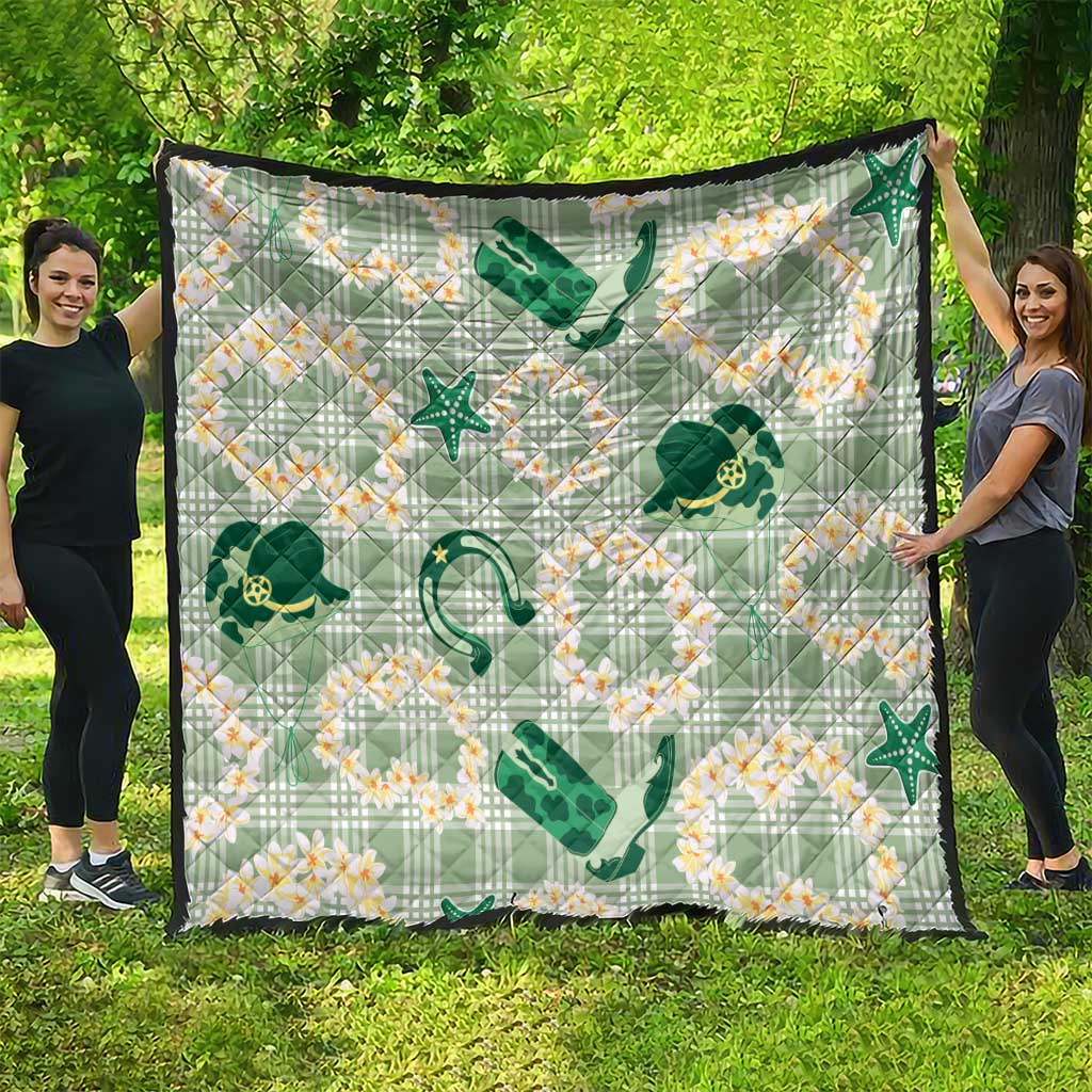 Aloha Hawaii Paniolo Mint Palaka Quilt Coastal Rodeo LT7 - Polynesian Pride