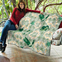 Aloha Hawaii Paniolo Mint Palaka Quilt Coastal Rodeo LT7 - Polynesian Pride