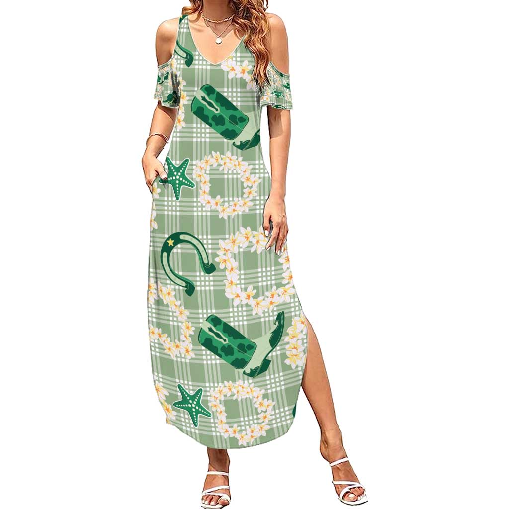 Aloha Hawaii Paniolo Mint Palaka Summer Maxi Dress Coastal Rodeo LT7 Women Mint - Polynesian Pride