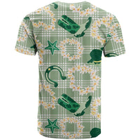 Aloha Hawaii Paniolo Mint Palaka T Shirt Coastal Rodeo LT7 - Polynesian Pride