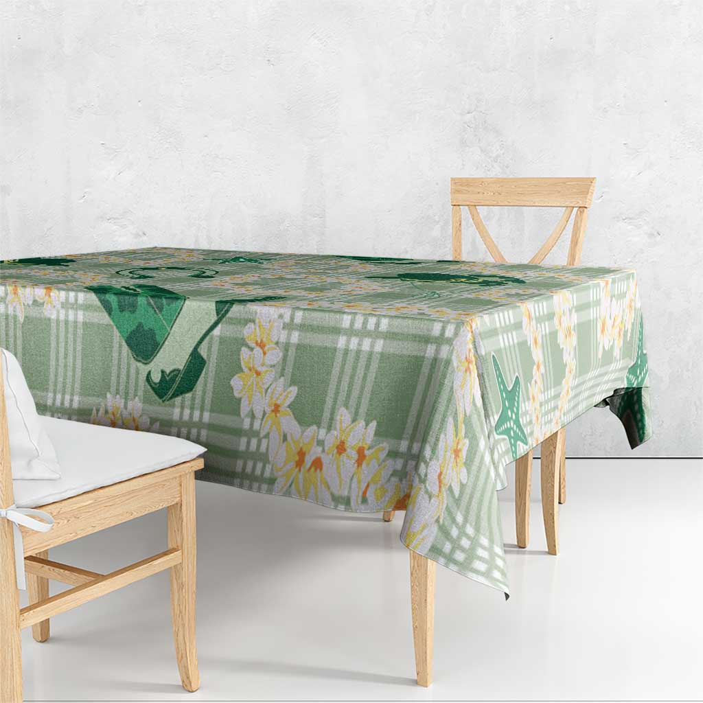 Aloha Hawaii Paniolo Mint Palaka Tablecloth Coastal Rodeo LT7 - Polynesian Pride