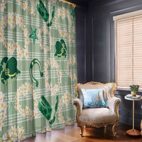 Aloha Hawaii Paniolo Mint Palaka Window Curtain Coastal Rodeo LT7 - Polynesian Pride