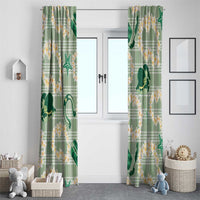 Aloha Hawaii Paniolo Mint Palaka Window Curtain Coastal Rodeo LT7 - Polynesian Pride