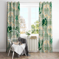 Aloha Hawaii Paniolo Mint Palaka Window Curtain Coastal Rodeo LT7 - Polynesian Pride