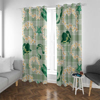 Aloha Hawaii Paniolo Mint Palaka Window Curtain Coastal Rodeo LT7 With Grommets Mint - Polynesian Pride