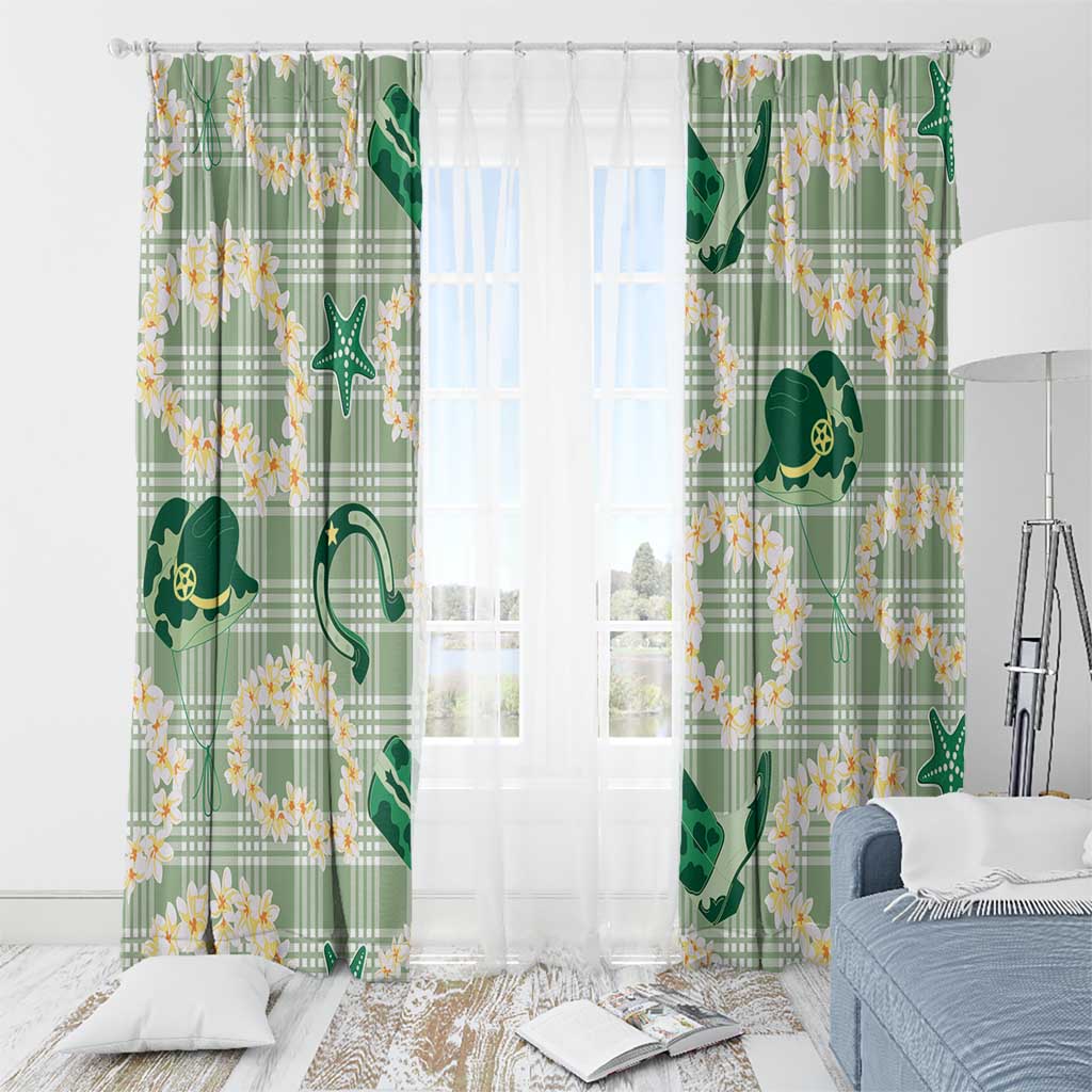 Aloha Hawaii Paniolo Mint Palaka Window Curtain Coastal Rodeo LT7 - Polynesian Pride
