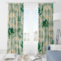 Aloha Hawaii Paniolo Mint Palaka Window Curtain Coastal Rodeo LT7 - Polynesian Pride