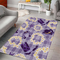 Aloha Hawaii Paniolo Lavender Palaka Area Rug Coastal Rodeo LT7 - Polynesian Pride