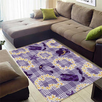 Aloha Hawaii Paniolo Lavender Palaka Area Rug Coastal Rodeo LT7 - Polynesian Pride
